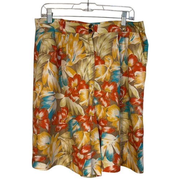 Vintage Chaus Linen Blend Shorts Sz. 16 High Waist Pleats Country Club Y2K - Picture 9 of 13